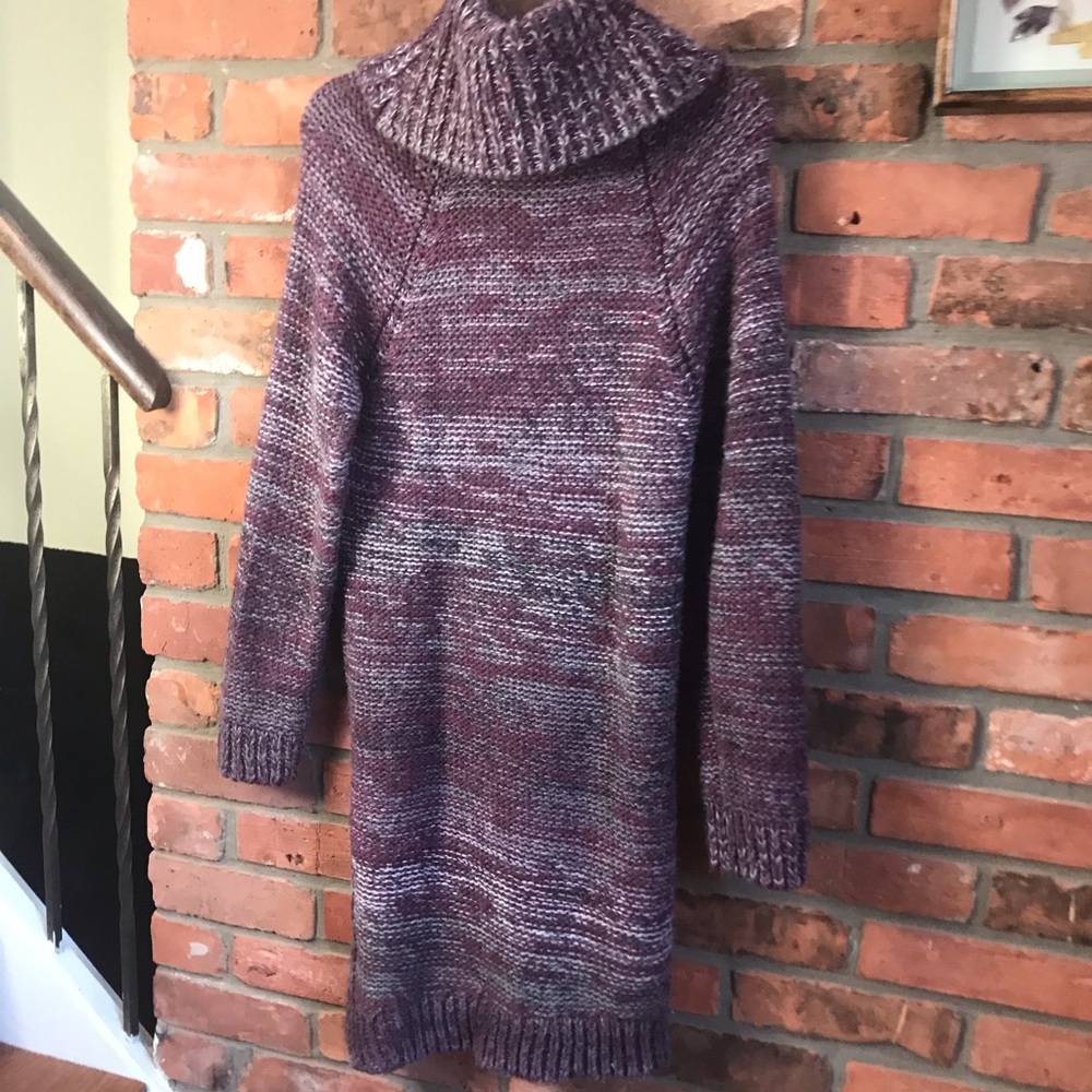 ROOTS Chucky Knit Cowl Neck Sweater Dress Tunic Cozy Soft Warm Knit Heathered XS - Picture 2 of 13